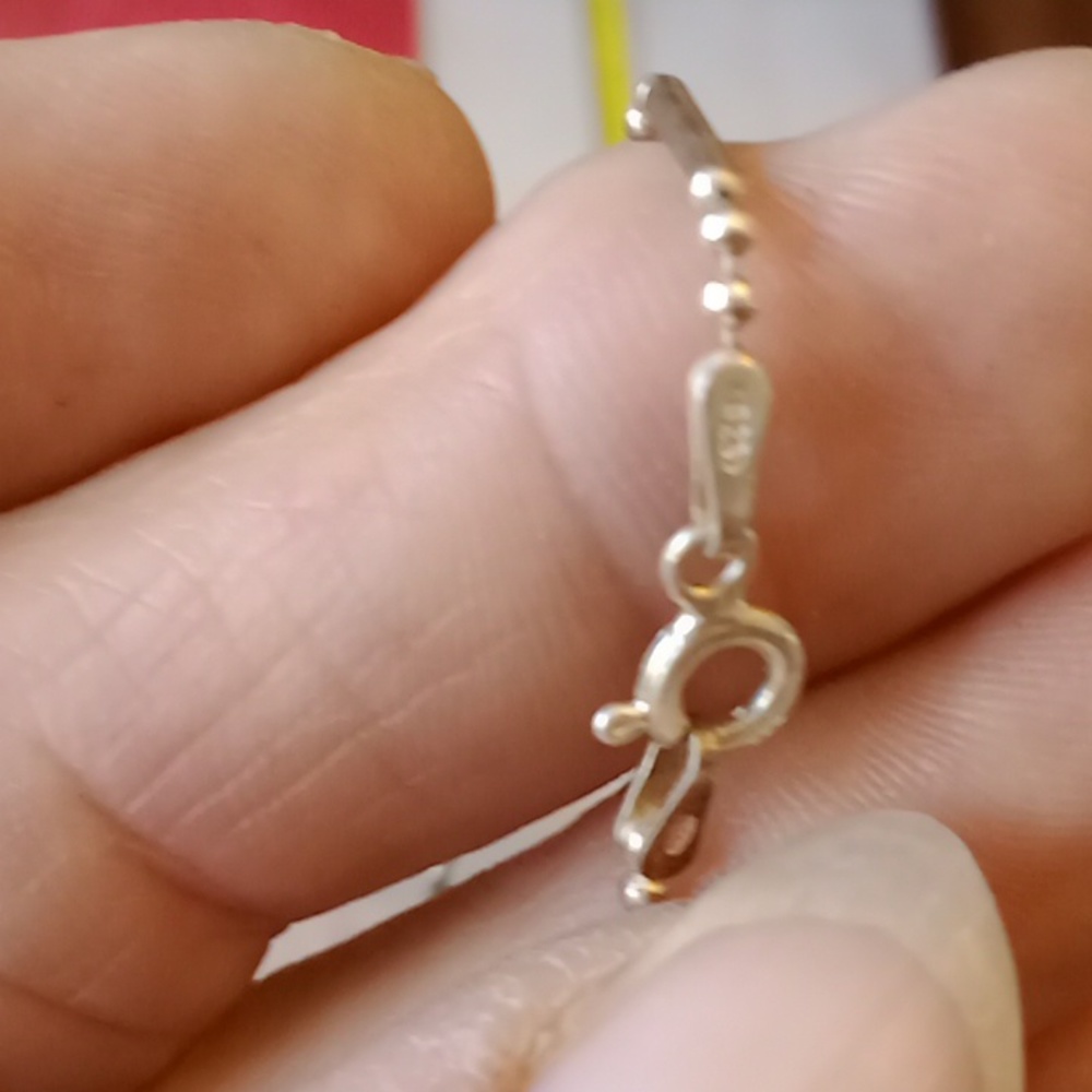 Vintage Italy Sterling Silver Anklet #527 - Picture 4 of 6